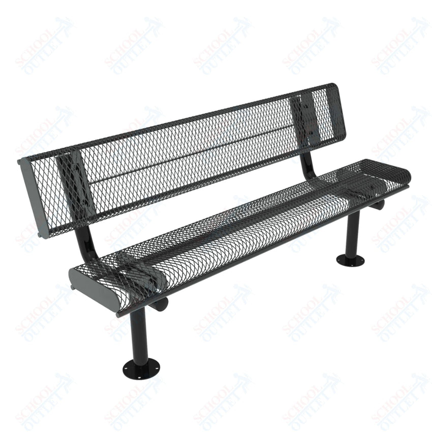MyTcoat - Rolled Edges Outdoor Bench with Back 4' L - Surface Mount (MYT - BRE04 - 20) - SchoolOutlet