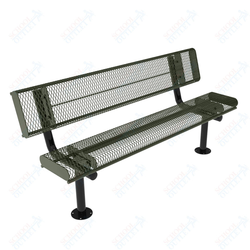 MyTcoat - Rolled Edges Outdoor Bench with Back 4' L - Surface Mount (MYT - BRE04 - 20) - SchoolOutlet