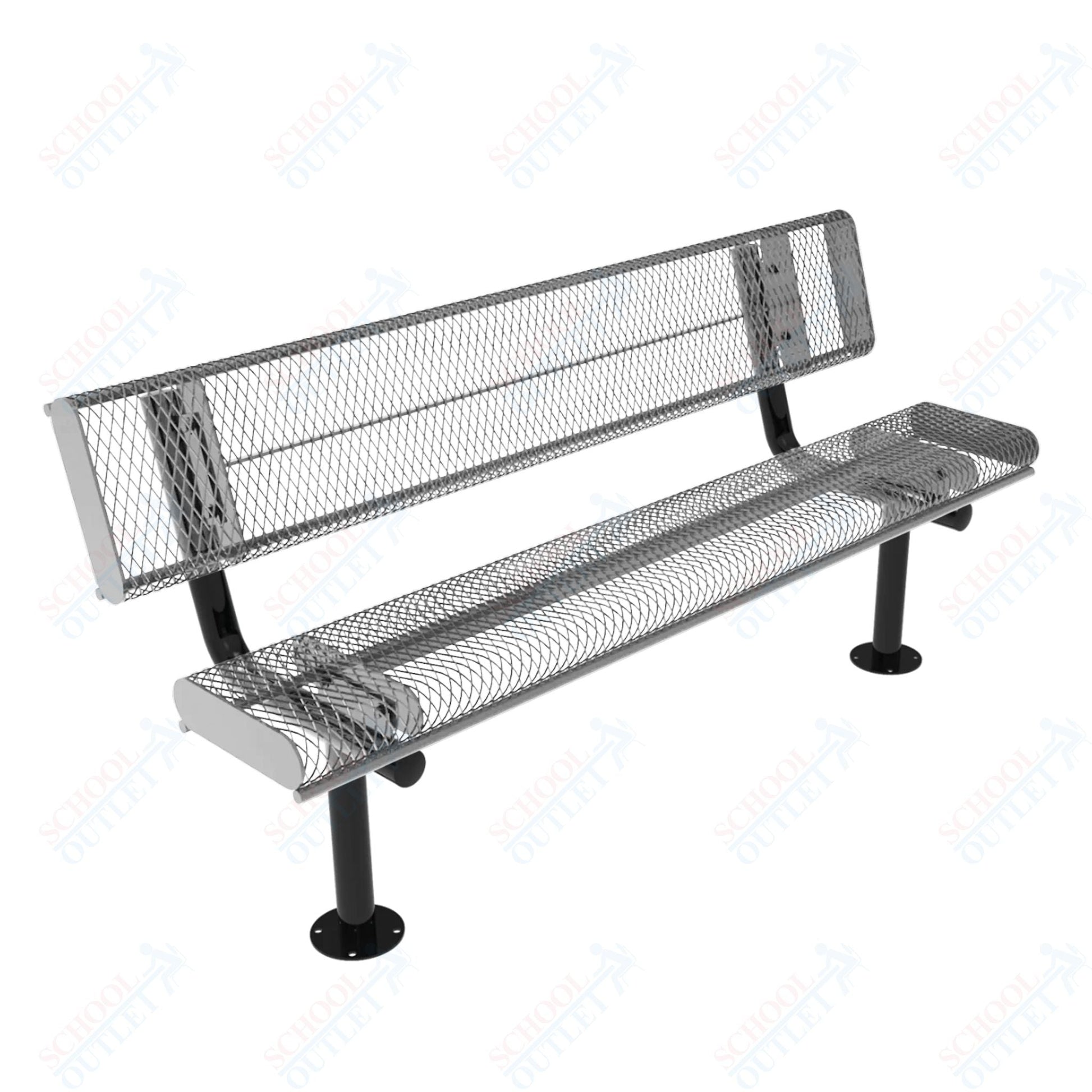 MyTcoat - Rolled Edges Outdoor Bench with Back 4' L - Surface Mount (MYT - BRE04 - 20) - SchoolOutlet