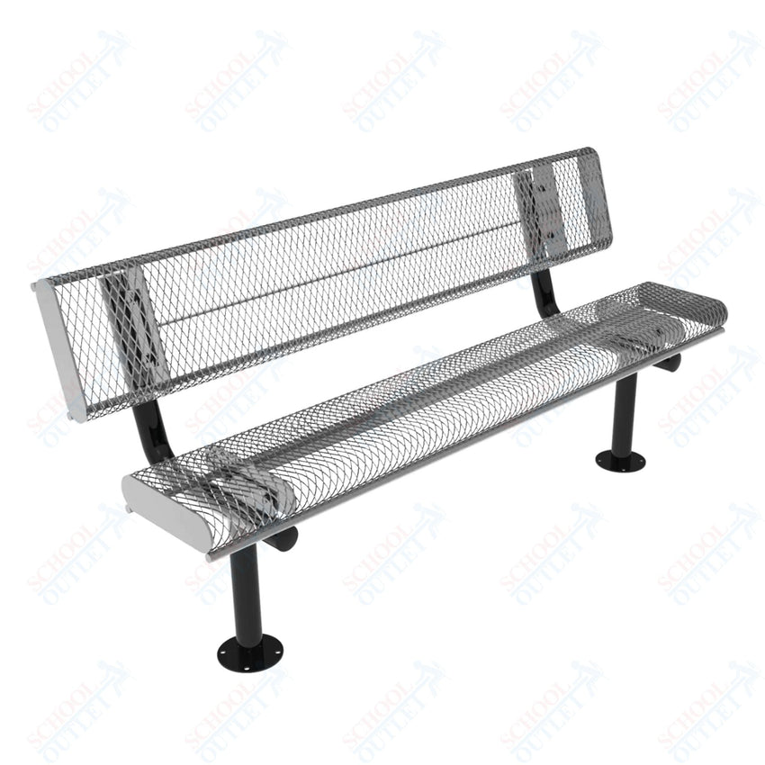 MyTcoat - Rolled Edges Outdoor Bench with Back 4' L - Surface Mount (MYT - BRE04 - 20) - SchoolOutlet