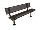 MyTcoat - Rolled Edges Outdoor Bench with Back 4' L - Surface Mount (MYT-BRE04-20) - SchoolOutlet
