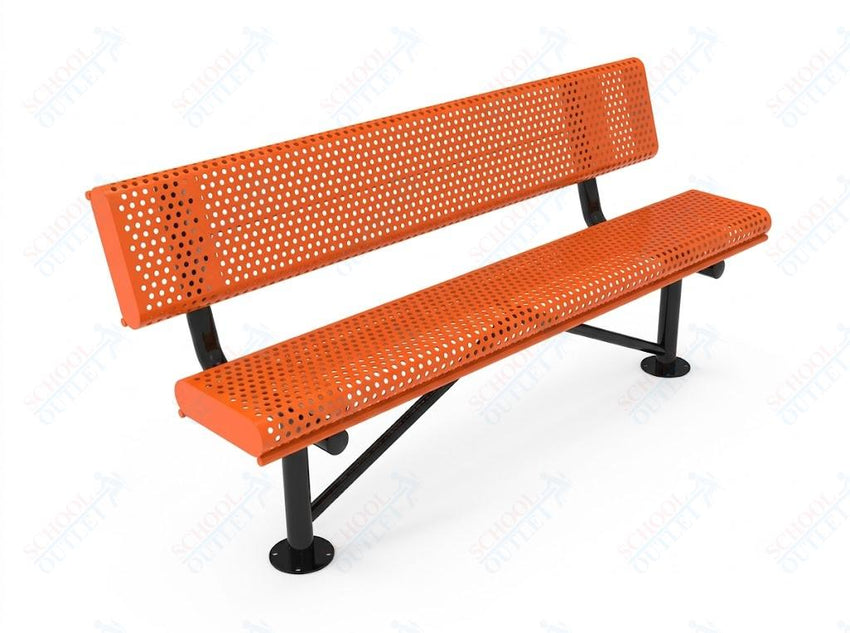 MyTcoat - Rolled Edges Outdoor Bench with Back 4' L - Surface Mount (MYT-BRE04-20) - SchoolOutlet