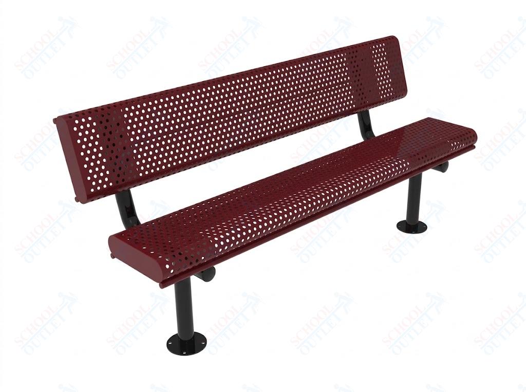 MyTcoat - Rolled Edges Outdoor Bench with Back 4' L - Surface Mount (MYT-BRE04-20) - SchoolOutlet