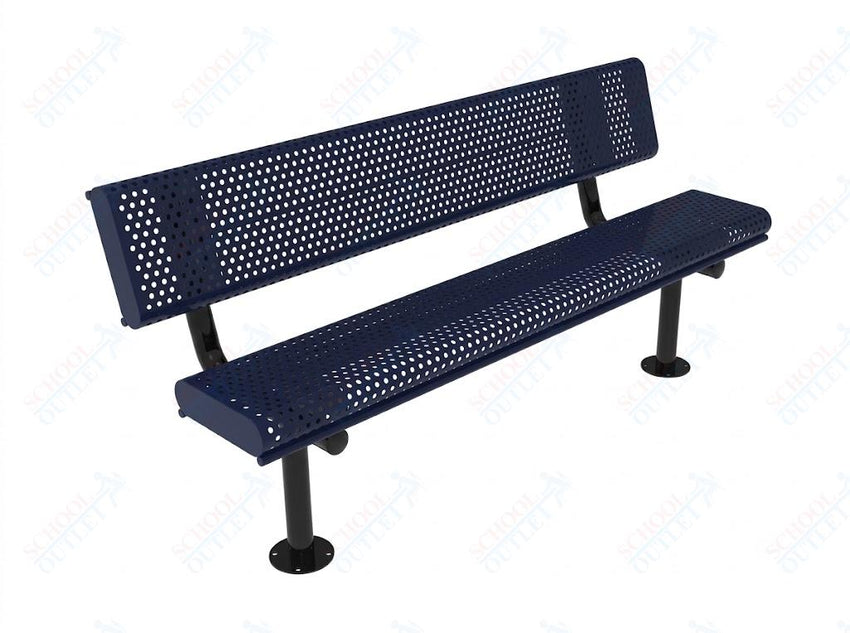 MyTcoat - Rolled Edges Outdoor Bench with Back 4' L - Surface Mount (MYT-BRE04-20) - SchoolOutlet
