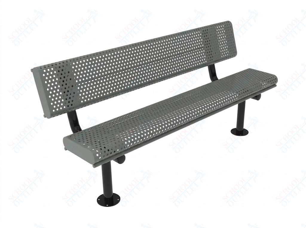 MyTcoat - Rolled Edges Outdoor Bench with Back 4' L - Surface Mount (MYT-BRE04-20) - SchoolOutlet