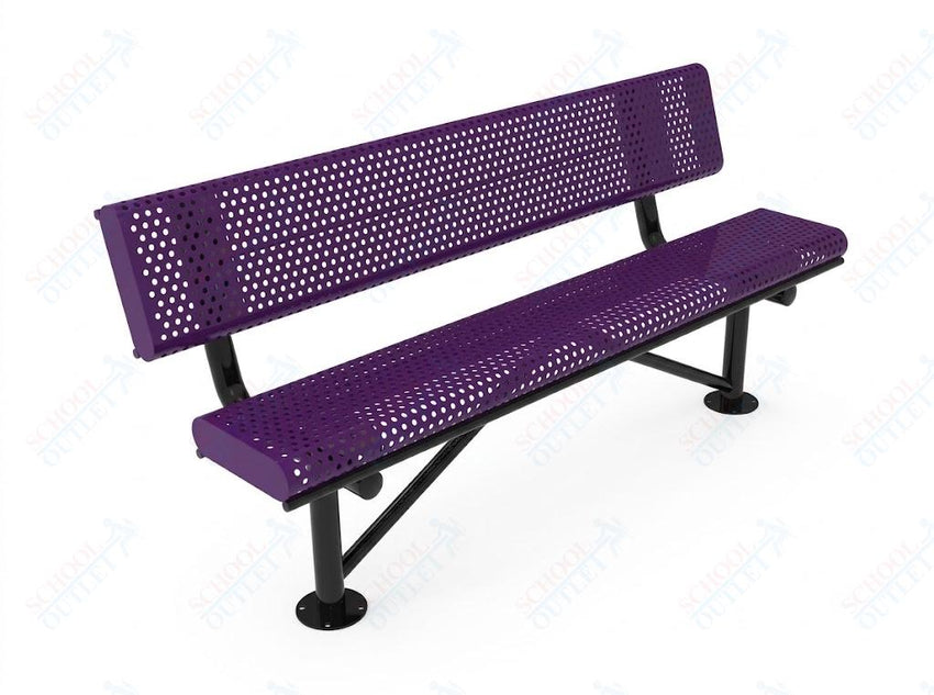 MyTcoat - Rolled Edges Outdoor Bench with Back 4' L - Surface Mount (MYT-BRE04-20) - SchoolOutlet