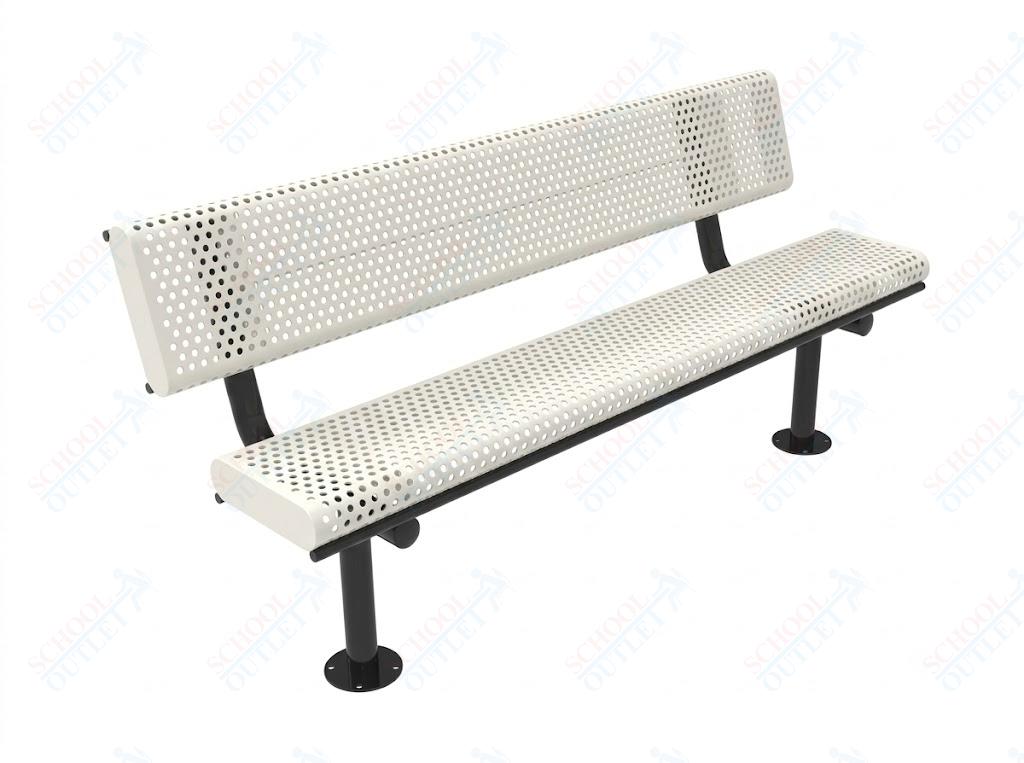 MyTcoat - Rolled Edges Outdoor Bench with Back 4' L - Surface Mount (MYT-BRE04-20) - SchoolOutlet