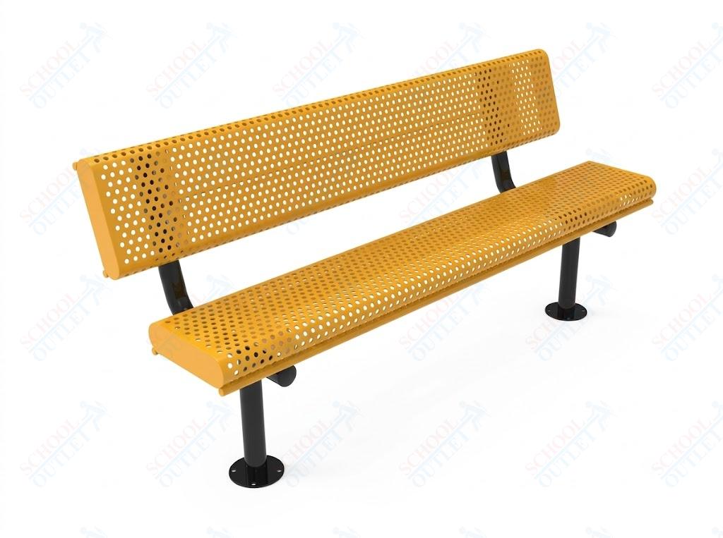 MyTcoat - Rolled Edges Outdoor Bench with Back 4' L - Surface Mount (MYT-BRE04-20) - SchoolOutlet