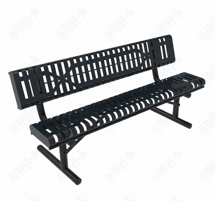 MyTcoat - Rolled Edges Outdoor Portable Bench with Back 4' L (MYT-BRE04-18) - SchoolOutlet