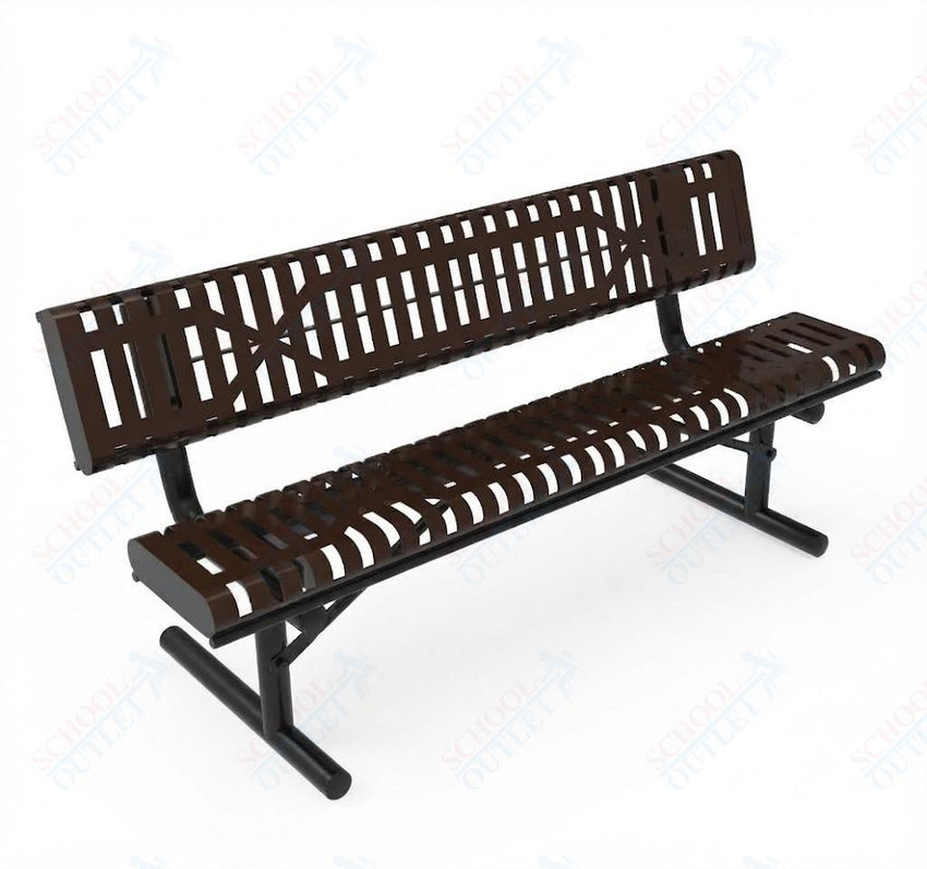 MyTcoat - Rolled Edges Outdoor Portable Bench with Back 4' L (MYT-BRE04-18) - SchoolOutlet