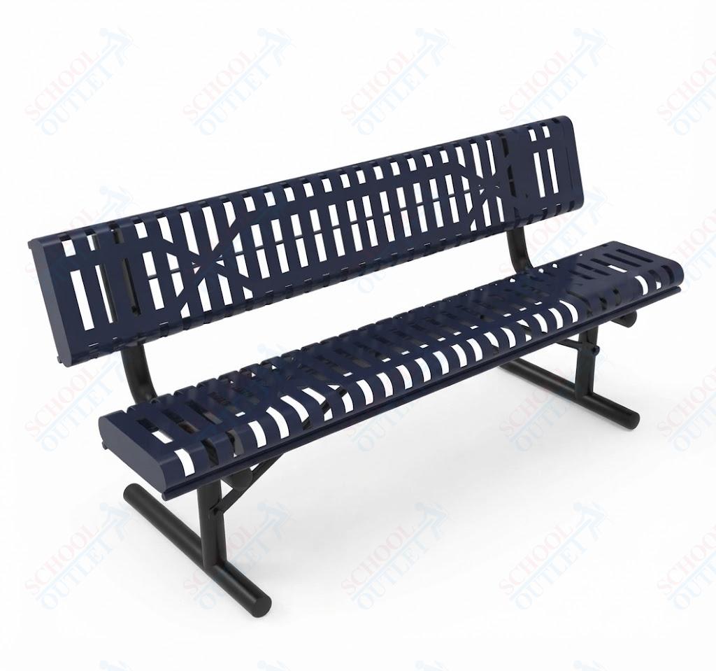 MyTcoat - Rolled Edges Outdoor Portable Bench with Back 4' L (MYT-BRE04-18) - SchoolOutlet