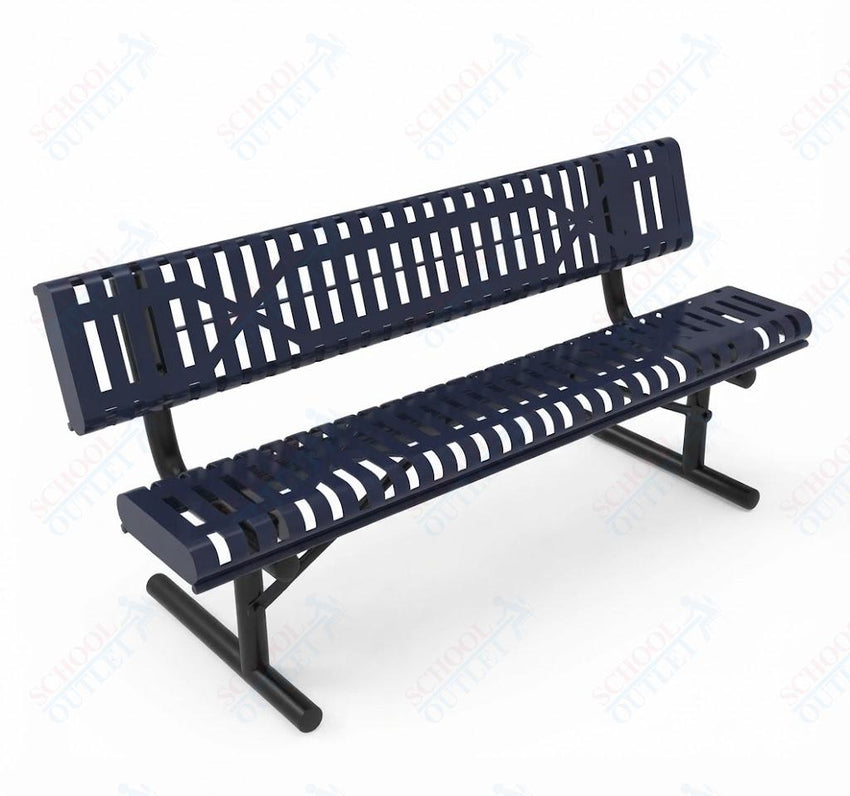 MyTcoat - Rolled Edges Outdoor Portable Bench with Back 4' L (MYT-BRE04-18) - SchoolOutlet