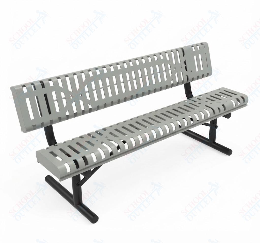 MyTcoat - Rolled Edges Outdoor Portable Bench with Back 4' L (MYT-BRE04-18) - SchoolOutlet