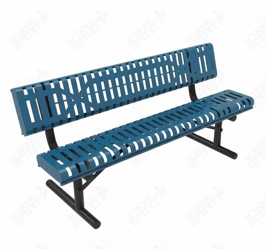 MyTcoat - Rolled Edges Outdoor Portable Bench with Back 4' L (MYT-BRE04-18) - SchoolOutlet