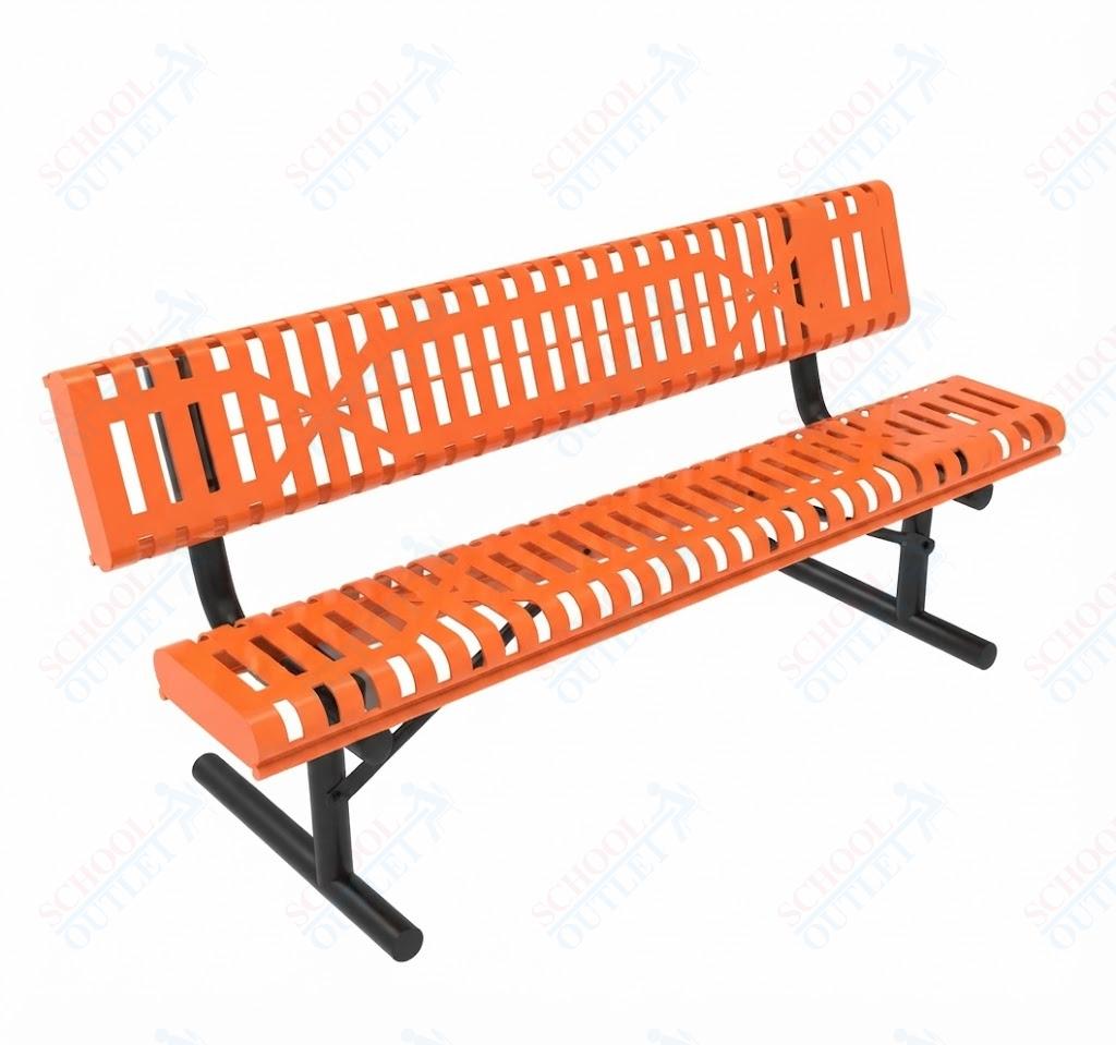 MyTcoat - Rolled Edges Outdoor Portable Bench with Back 4' L (MYT-BRE04-18) - SchoolOutlet