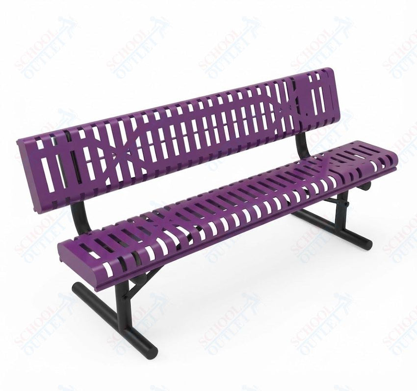 MyTcoat - Rolled Edges Outdoor Portable Bench with Back 4' L (MYT-BRE04-18) - SchoolOutlet