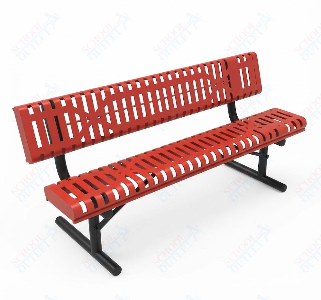 MyTcoat - Rolled Edges Outdoor Portable Bench with Back 4' L (MYT-BRE04-18) - SchoolOutlet