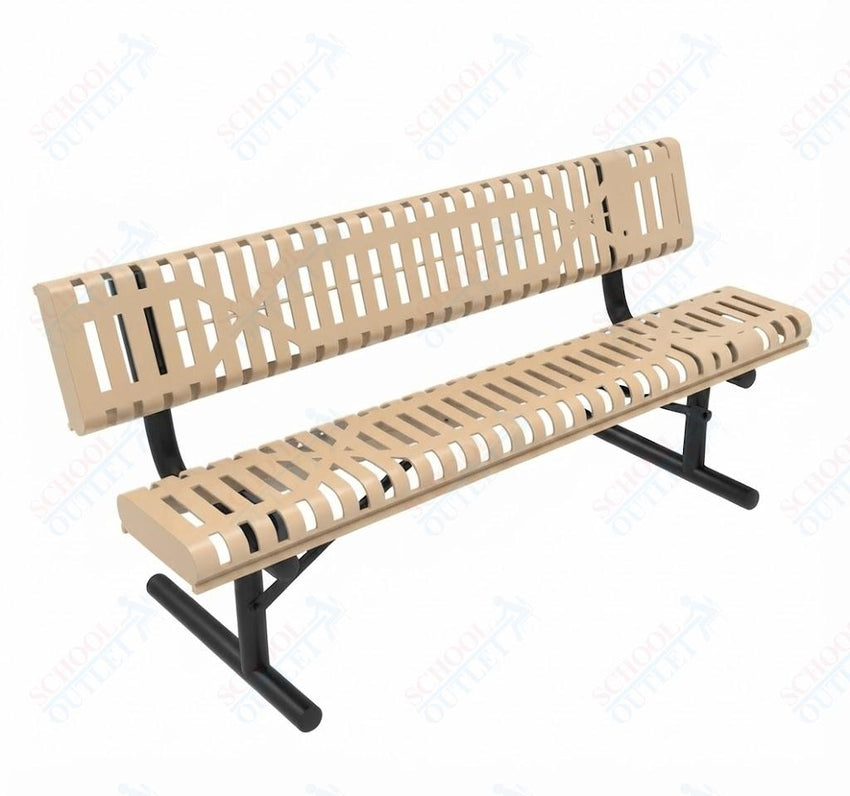 MyTcoat - Rolled Edges Outdoor Portable Bench with Back 4' L (MYT-BRE04-18) - SchoolOutlet