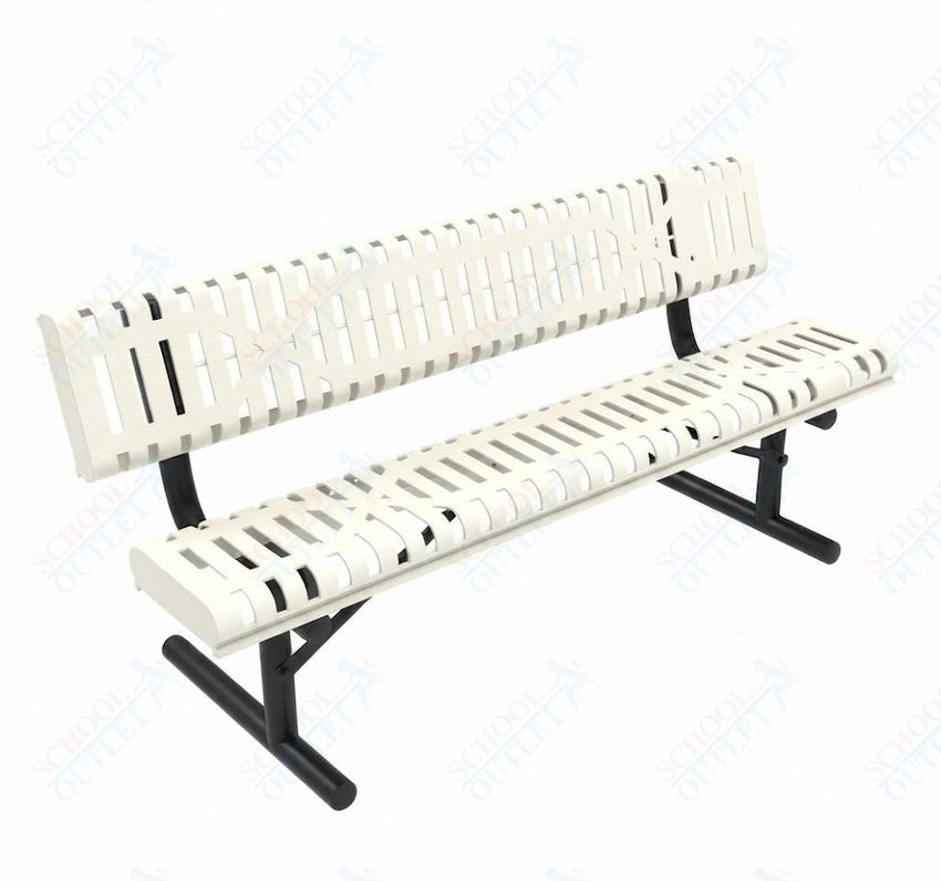 MyTcoat - Rolled Edges Outdoor Portable Bench with Back 4' L (MYT-BRE04-18) - SchoolOutlet