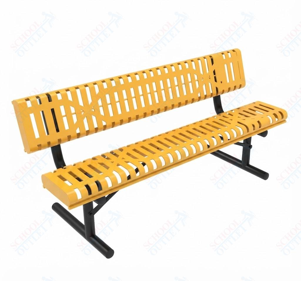 MyTcoat - Rolled Edges Outdoor Portable Bench with Back 4' L (MYT-BRE04-18) - SchoolOutlet