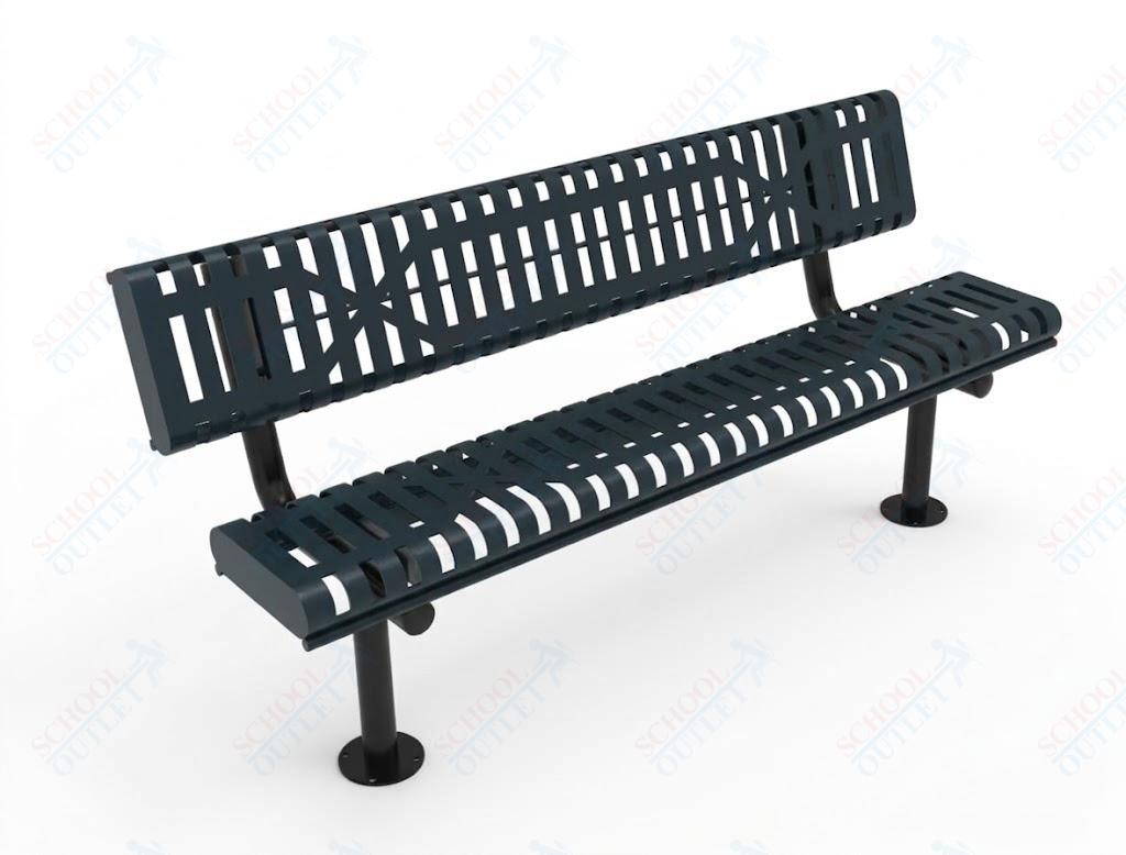 MyTcoat - Rolled Edges Outdoor Bench with Back 4' L - Surface Mount (MYT-BRE04-20) - SchoolOutlet