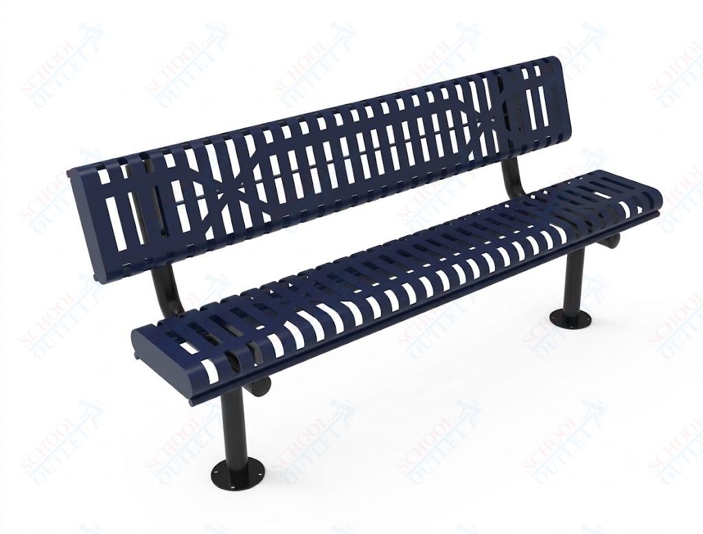 MyTcoat - Rolled Edges Outdoor Bench with Back 4' L - Surface Mount (MYT-BRE04-20) - SchoolOutlet
