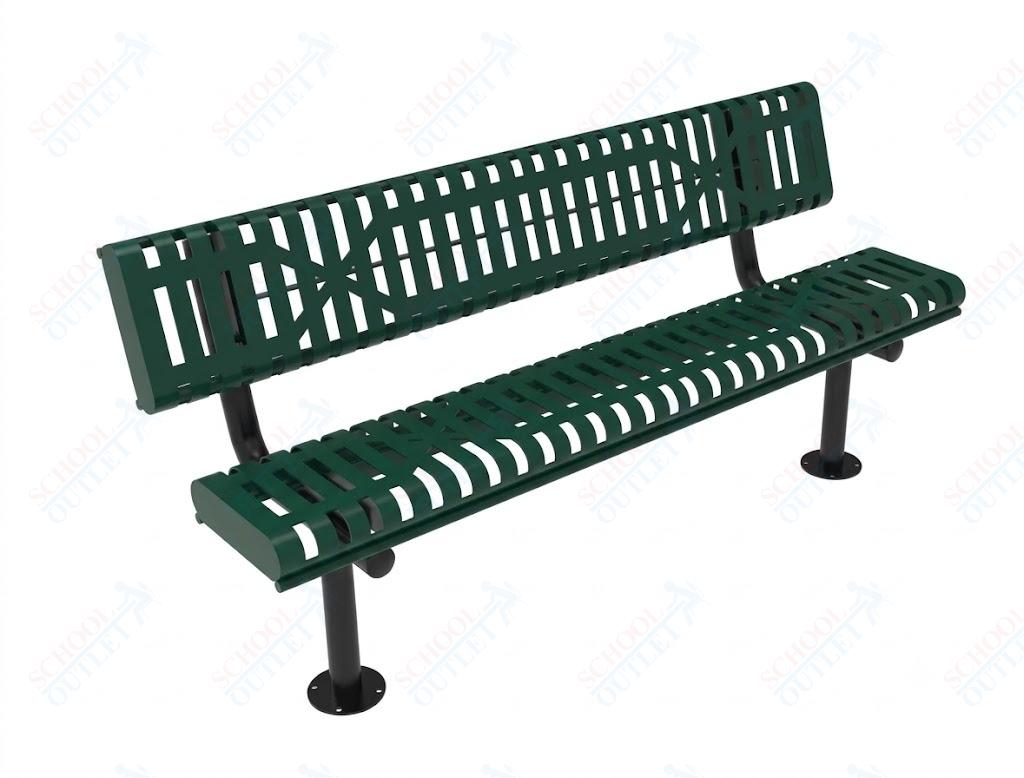 MyTcoat - Rolled Edges Outdoor Bench with Back 4' L - Surface Mount (MYT-BRE04-20) - SchoolOutlet