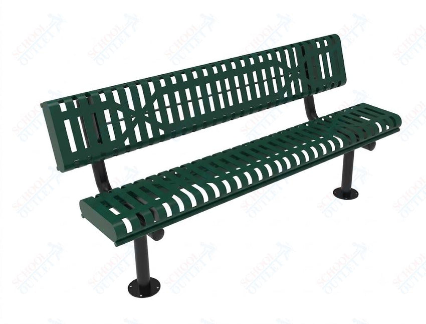 MyTcoat - Rolled Edges Outdoor Bench with Back 4' L - Surface Mount (MYT-BRE04-20) - SchoolOutlet