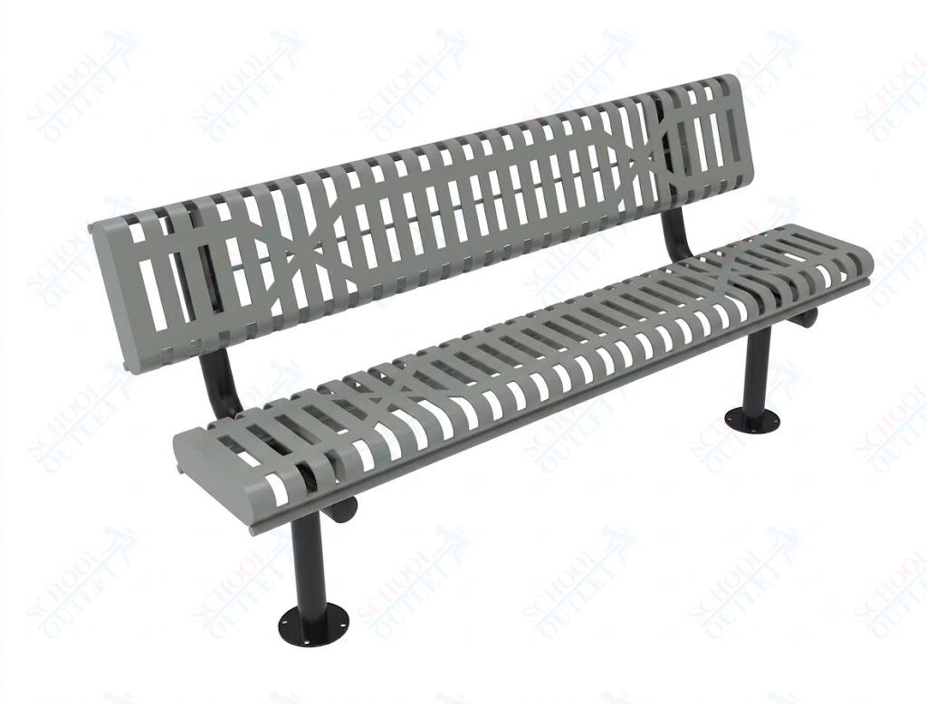 MyTcoat - Rolled Edges Outdoor Bench with Back 4' L - Surface Mount (MYT-BRE04-20) - SchoolOutlet