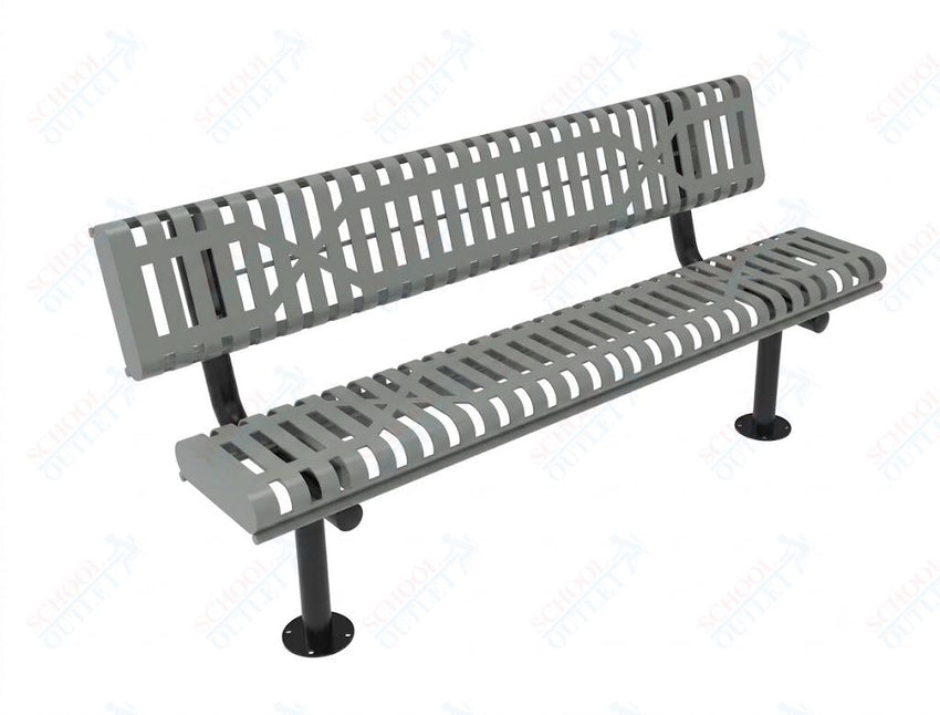 MyTcoat - Rolled Edges Outdoor Bench with Back 4' L - Surface Mount (MYT-BRE04-20) - SchoolOutlet