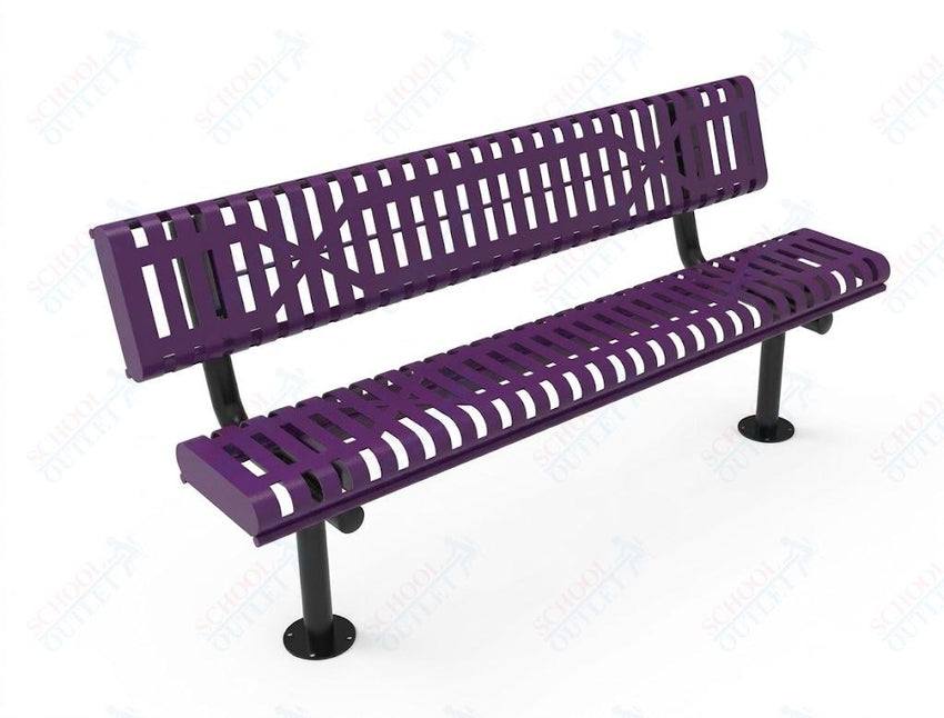 MyTcoat - Rolled Edges Outdoor Bench with Back 4' L - Surface Mount (MYT-BRE04-20) - SchoolOutlet