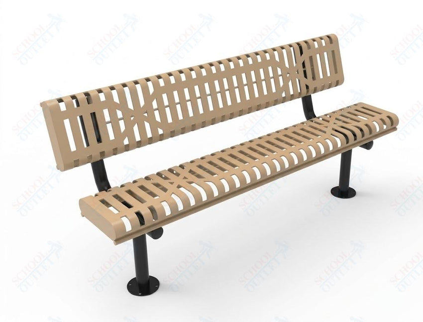 MyTcoat - Rolled Edges Outdoor Bench with Back 4' L - Surface Mount (MYT-BRE04-20) - SchoolOutlet