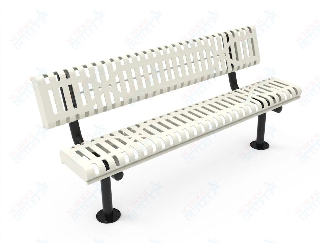 MyTcoat - Rolled Edges Outdoor Bench with Back 4' L - Surface Mount (MYT-BRE04-20) - SchoolOutlet