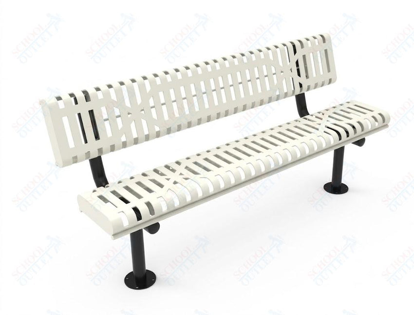 MyTcoat - Rolled Edges Outdoor Bench with Back 4' L - Surface Mount (MYT-BRE04-20) - SchoolOutlet