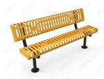 MyTcoat - Rolled Edges Outdoor Bench with Back 4' L - Surface Mount (MYT-BRE04-20) - SchoolOutlet