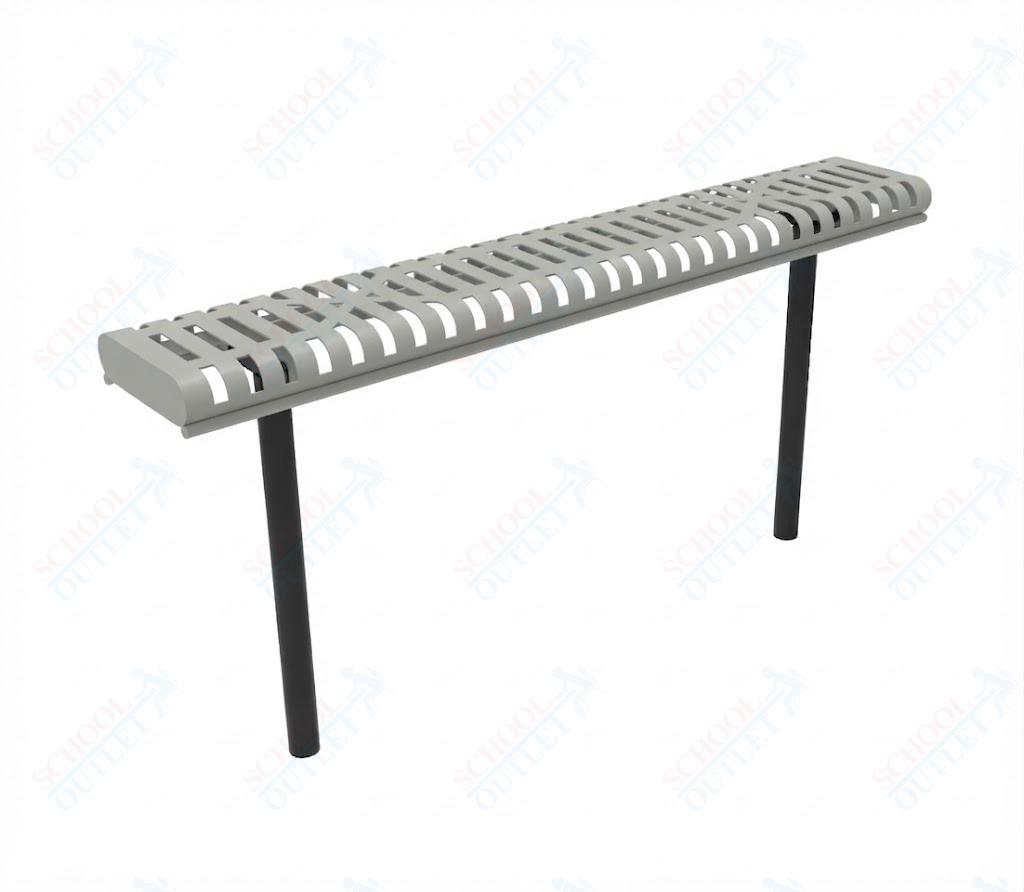 MyTcoat - Rolled Edges Outdoor Bench without Back 4' L - Inground Mount (MYT-BRE04-22) - SchoolOutlet