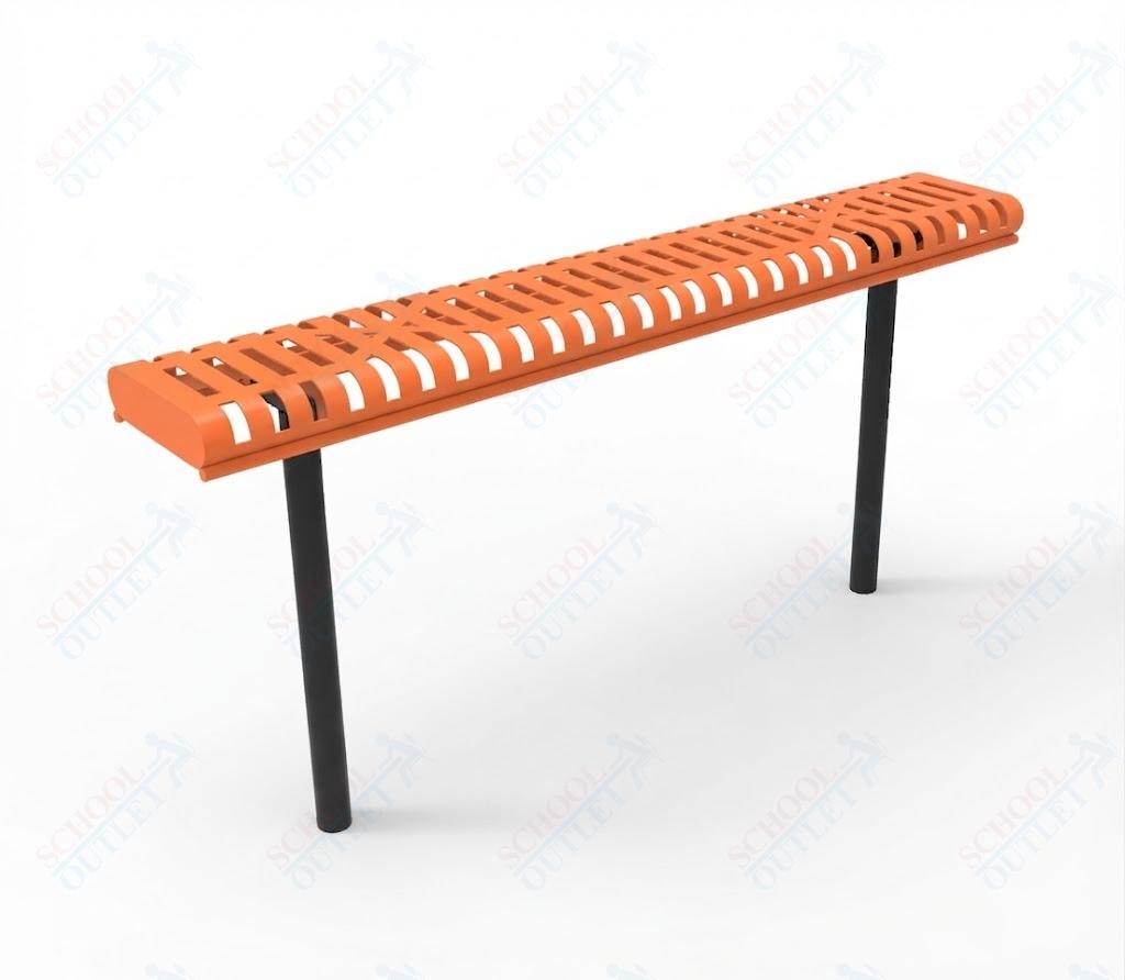 MyTcoat - Rolled Edges Outdoor Bench without Back 4' L - Inground Mount (MYT-BRE04-22) - SchoolOutlet