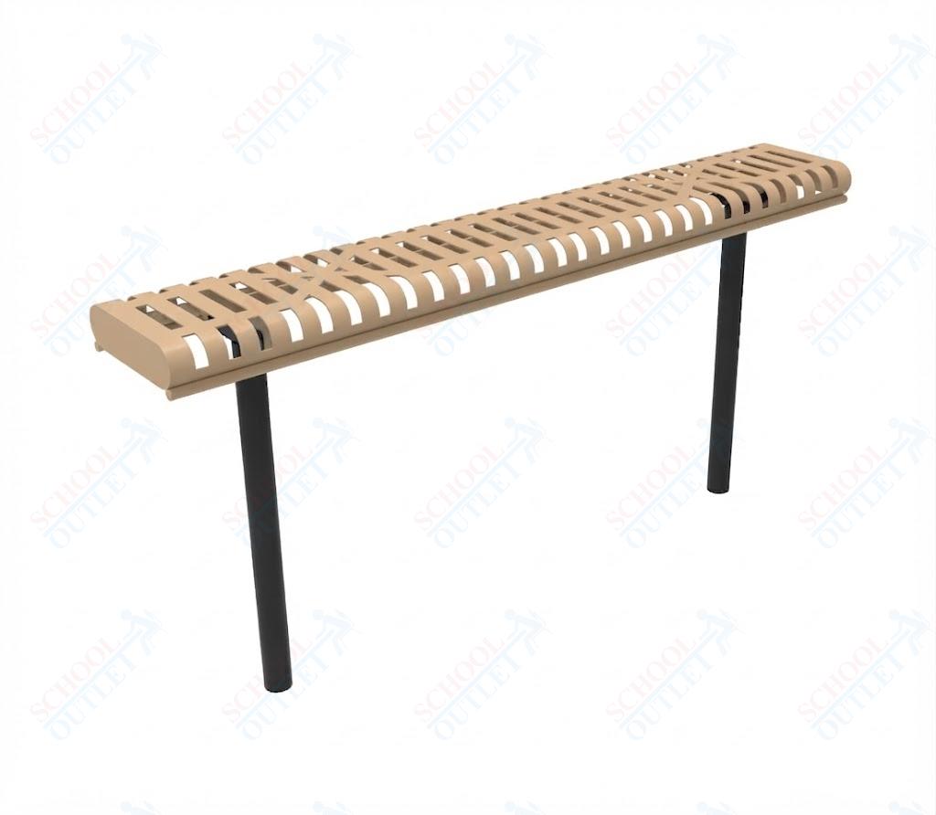 MyTcoat - Rolled Edges Outdoor Bench without Back 4' L - Inground Mount (MYT-BRE04-22) - SchoolOutlet