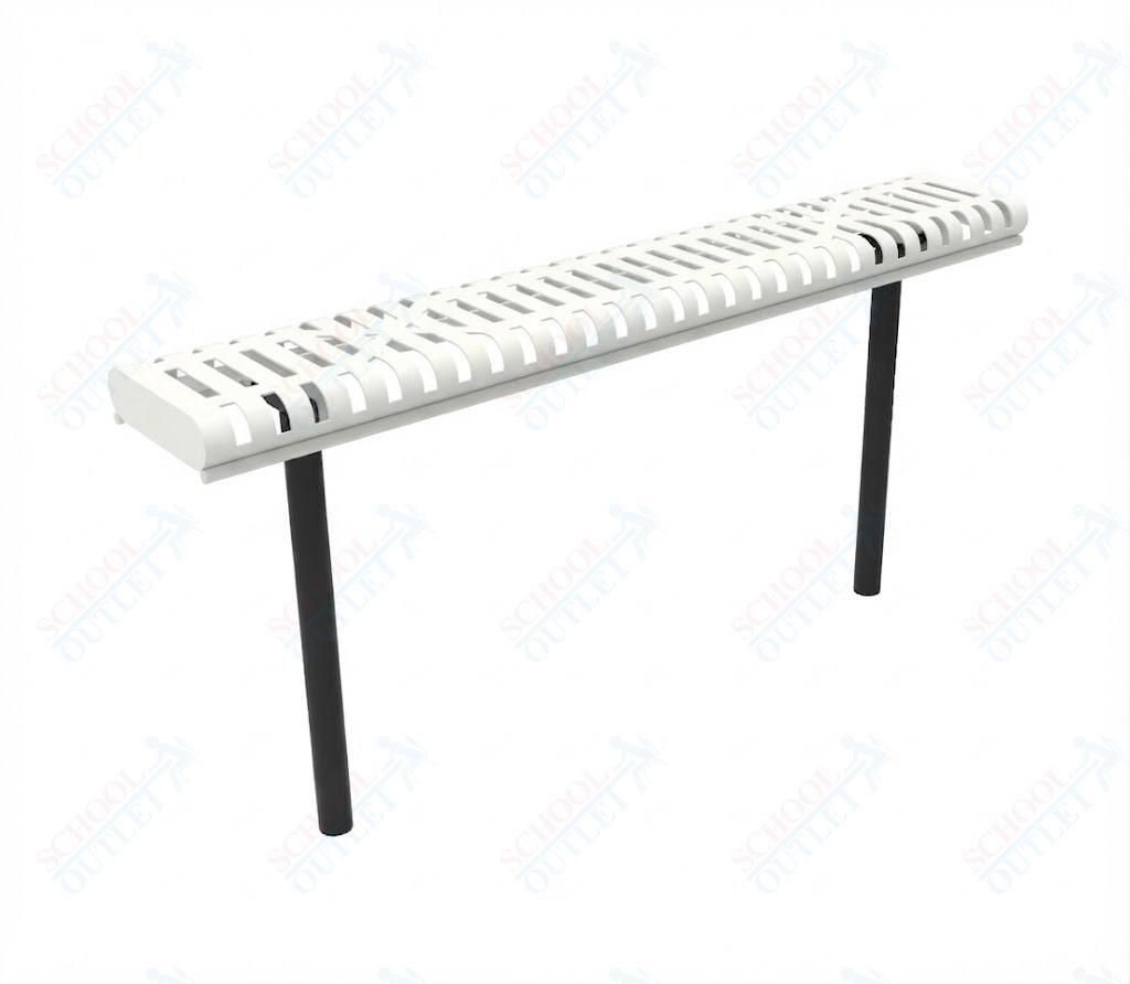 MyTcoat - Rolled Edges Outdoor Bench without Back 4' L - Inground Mount (MYT-BRE04-22) - SchoolOutlet