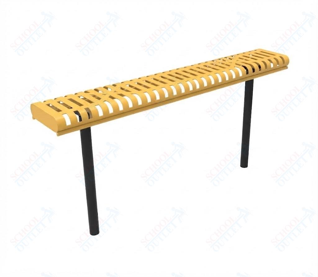 MyTcoat - Rolled Edges Outdoor Bench without Back 4' L - Inground Mount (MYT-BRE04-22) - SchoolOutlet