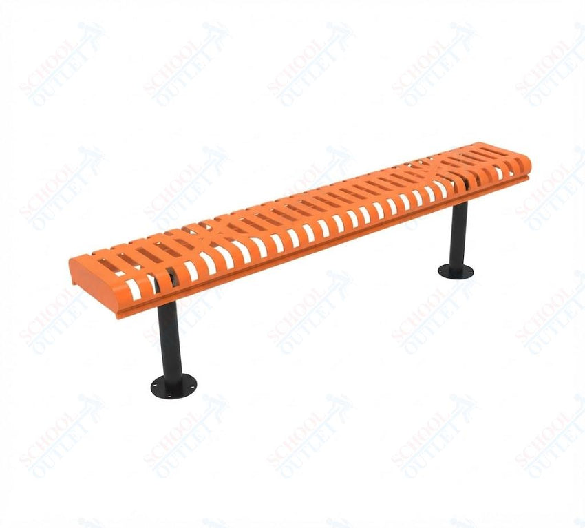 MyTcoat - Rolled Edges Outdoor Bench without Back 4' L - Surface Mount (MYT-BRE04-23) - SchoolOutlet
