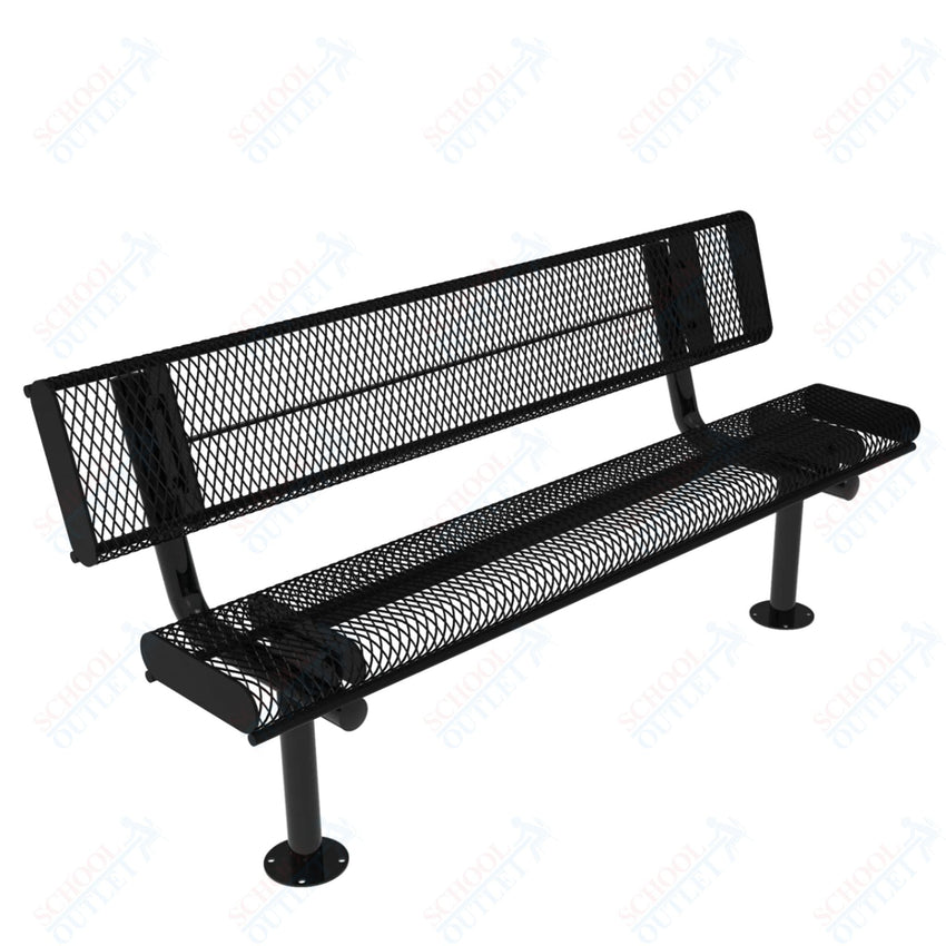 MyTcoat - Rolled Edges Outdoor Bench with Back 6' L - Surface Mount (MYT - BRE06 - 20) - SchoolOutlet