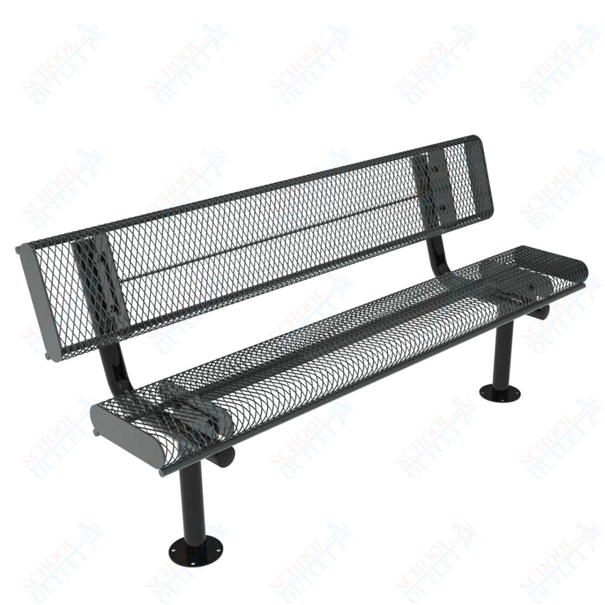 MyTcoat - Rolled Edges Outdoor Bench with Back 6' L - Surface Mount (MYT - BRE06 - 20) - SchoolOutlet