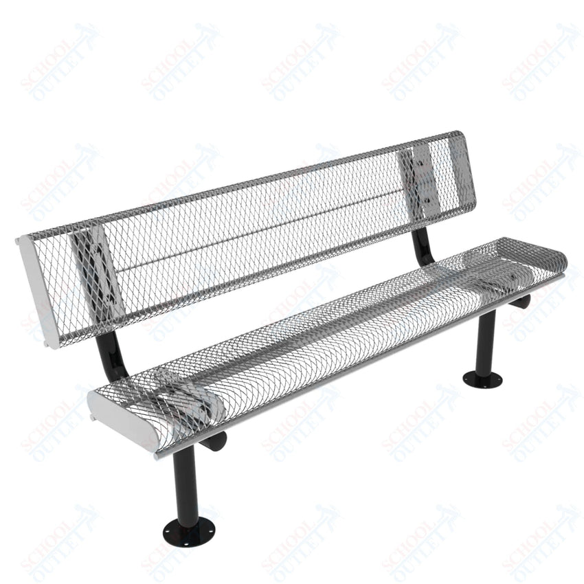 MyTcoat - Rolled Edges Outdoor Bench with Back 6' L - Surface Mount (MYT - BRE06 - 20) - SchoolOutlet