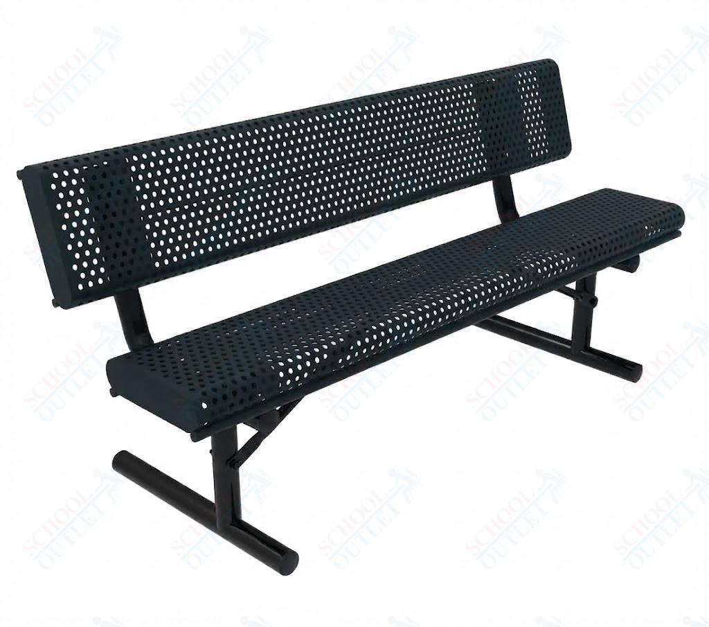 MyTcoat - Rolled Edges Outdoor Portable Bench with Back 6' L (MYT-BRE06-18) - SchoolOutlet