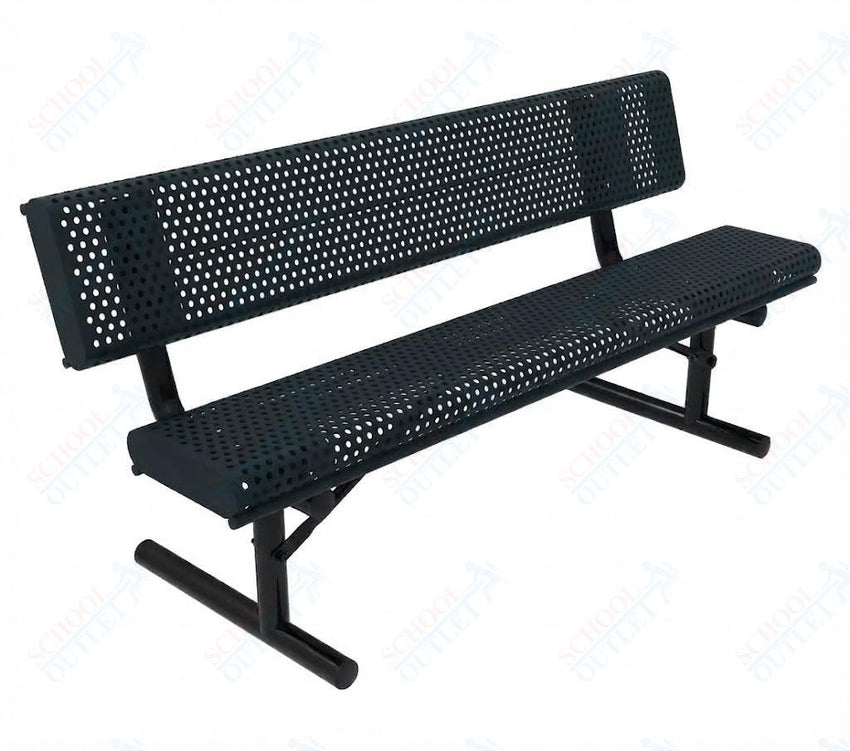 MyTcoat - Rolled Edges Outdoor Portable Bench with Back 6' L (MYT-BRE06-18) - SchoolOutlet