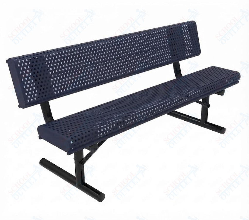MyTcoat - Rolled Edges Outdoor Portable Bench with Back 6' L (MYT-BRE06-18) - SchoolOutlet