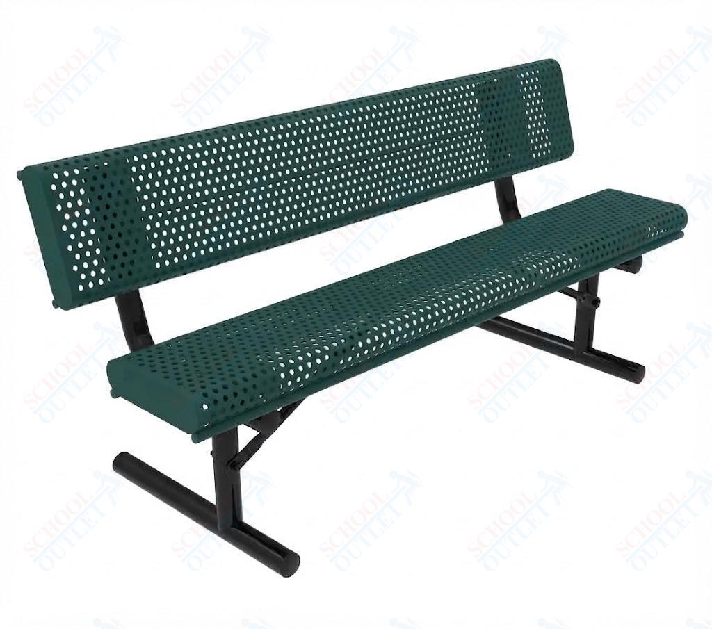 MyTcoat - Rolled Edges Outdoor Portable Bench with Back 6' L (MYT-BRE06-18) - SchoolOutlet