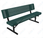 MyTcoat - Rolled Edges Outdoor Portable Bench with Back 6' L (MYT-BRE06-18) - SchoolOutlet