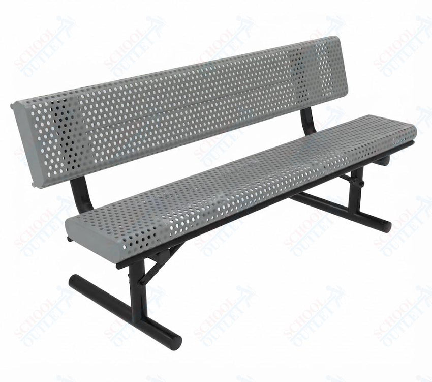 MyTcoat - Rolled Edges Outdoor Portable Bench with Back 6' L (MYT-BRE06-18) - SchoolOutlet